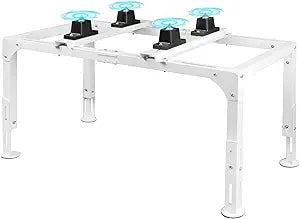 Mini Split Ground Stand, Adjustable Anti-Vibration Mini Split Stand w/ 400LBS Load Capacity, Heavy Duty AC Stand for 9,000-12,000 BTU Ductless Mini Split Air Conditioner Heat Pump