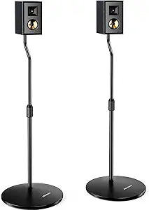Perlegear Speaker Stand Pair, 28 to 38 Height Adjustable Surround Sound Speaker Stands for Small Bookshelf, Satellite Speakers, and Studio Monitors up to 5lbs, Tool-Free Floor Speaker Stand, PGSS11