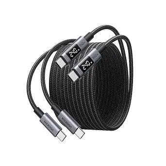 UGREEN 240W USB C Cable with Digital Display 2-Pack, PD 100W, 6.6ft
