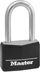Master Lock Keyed Outdoor Long Shackle Aluminum Padlock, Tool Lock 141DLF