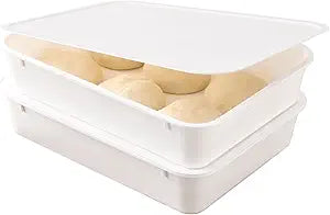 2 Pack Pizza Dough Proofing Box, Pizza Storage ContainerFood Storage Containers with LidsPizza Pack Container ExpandableBread Proofing BoxStackable Commercial Quality Trays with Covers