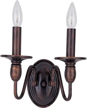 Maxim Lighting Towne 2-Light Chandelier | Oil Rubbed Bronze Finish | Early American Dining Room Chandelier | 11032OI