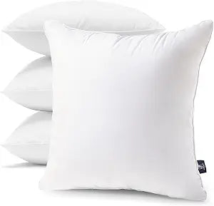 Phantoscope 18 x 18 Pillow Inserts - Throw Pillow Inserts with 100% Cotton Cover - 18 Inch Square Forms Pillow Sham Stuffer - Decorative Couch Cushion Pillows (4 Pack, 18 Inches)