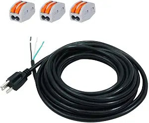 25FT Replacement Power Cord 3 Prong Plug Pigtail 3 Wire