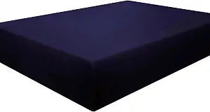 FLCA 1 Piece Bed Sheets Set Microfiber Bottom Bedding Sheets - Deep Pockets (Navy, Full)