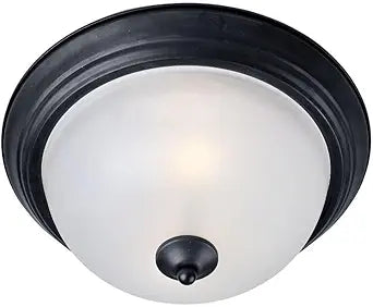 Maxim Lighting Essentials 15.5" 3-Light Light Fixture | Black Finish | Frosted Glass Shade | Transitional Light Fixture | Ideal for Residential Interiors | Dimmable Damp Rated | 5842FTBK