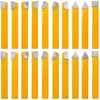 20 pc 3/8"Carbide Tip Tipped Cutter Tool Bit Cutting Set For Metal Lathe Tooling.