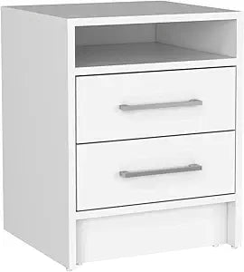 Luss Nightstand with Two Spacious Drawers, Modern Base Design, Versatile Top Surface and Contemporary Bedside Storage Solution for Organizing Essentials and Enhancing Bedroom Comfort with Elegant,