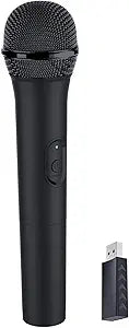 HONCAM USB Wireless Microphones UHF Metal Handheld Dynamic Mic with USB Receiver for PC Computer, Laptop,Gaming, Singing Practice, Compatible with Xbox Series X/S, PS5, Switch OLED, NS Switch, Wii