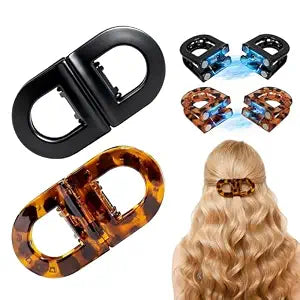 2PCS magnetic hair clips, Strong Hold No-Slip No Crease, Seamless 2-in-1 Design for Easy Everyday Hairstyles, Gentle on All Hair Types, Magnetic Hair Clips for Styling