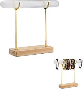 2 Pcs Plaster Bracelet Display Stand Crystal Bracelet and Bangle Display Stand Bracelet Purification Storage Rack with Wooden Base Detachable Jewelry Storage Roll for Offices,Bedrooms,Dressing Rooms