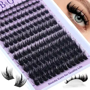 B&Q Manga Lash Clusters with Spikes Salon Volume Wet-Look Individual Lashes