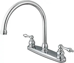 Kingston Brass KB721ALLS+ Victorian Gooseneck Kitchen Faucet Without Sprayer, Polished Chrome