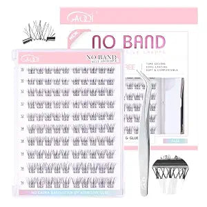 GAQQI Self Adhesive Eyelash Clusters,Natural No Glue Lashes 10-16mm,LACE