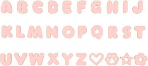 Wisedog Dog Charms for Collar, Pink, 19MM | 30 Pcs, Silicone Letter Charms, Waterproof Alphabet Pet ID, DIY Personalized Name Pendant, For Dog Cat Collars