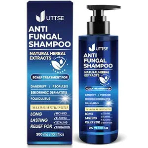 Uttse Anti-Fungal Shampoo for Scalp Psoriasis: Dandruff Shampoo for Folliculitis and Seborrheic Dermatitis - Relieves Itchy & Dry Scalp - 300 mL / 10.1 fl.oz