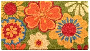 Notrax, Summer Flowers, Handmade Natural Coir Doormat, 0.5" Thick Entry Mat for Indoor or Outdoor Use, 18"x30", Colors May Vary, (C11S1830SF)
