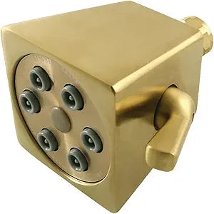 Kingston Brass K230A7 Monarch 2-4/5-Inch Square Jet Spray Brass Shower Head in Brushed Brass