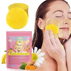 Turmeric Cleansing Pads,Kojic Acid Pads The Body's Skin, Helps Balance Skin Oil and Water 40 PCS