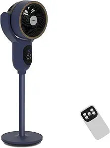 Fan for Bedroom,Auto 90┬░ Oscillating Standing Tower Fan,100ft Electric Cooling Pedestal Fans for Home and Office(Blue)