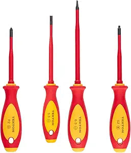 TEKTON Phillips, Slotted, Square Insulated Screwdriver Set, 4-Piece (#2, 5.5-6.5 mm, #2) | DVZ90001