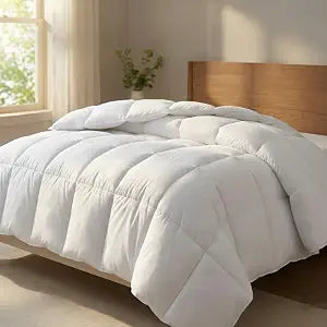 TEKAMON All Season Queen Comforter Fluffy Quilted Lightweight Reversible Down Alternative Duvet Insert with 8 Corner Tabs,Soft & Breathable Summer Winter Warm,Machine Washable White 88 x 88 inches