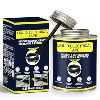 5.29OZ Liquid Electrical Tape Quick-Drying Insulating Glue Waterproof & High Temperature Resistant Liquid Wire Insulation Rubber with Brush Cap for Wires, Cables, Outdoor Electrical Equipment (Black)