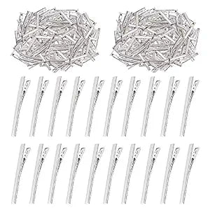 Swpeet 200Pcs 3inch - 7.5cm Alligator Hair Clips Kit, Perfect for Metal Duck Bill Hair Clips Flat Top Single Prong Hairpins for Hair Styling DIY Accessories
