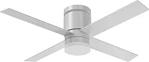 AFX RSSN524LDCWHWH-RC Ross 52 Inch Ceiling Fan | 4 Blade Hugger Design | Integrated LED Downlight | Adjustable 5-in-1 CCT 2700K-5000K | White | DC Motor | Remote Control Included