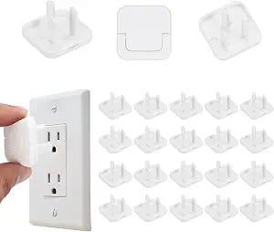 MECCANIXITY 24 Pack Outlet Covers Proofing, Electrical Safety Plug Covers Outlets Socket Proof Caps Easy Install Plug Power Sockets Protectors for 3-Prong Power Wall Plate, Square White