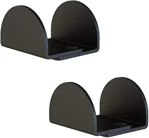 JUBEST Sliding Barn Door Floor Guide, Floor Mounted Sliding Door Bottom Guide, U Shape, Durable Matte Black Barn Door Guide for Door Thick 1-7/16" - 1-13/16", 2 Pack
