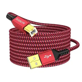 Printer Cable 6 FT, USB A to B 2.0 Printer Cable High-Speed Nylon Braided USB MIDI Cord Compatible with Hp,Epson,Brother,Dell,Lexmark,ect