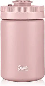 Bincoo Coffee Canister, Large Stainless Steel Coffee Bean Storage Container with Date Tracker, One-Touch Vacuum Seal Coffee Canister, Airtight Food Storage Container Freshness Kit for Coffee Beans