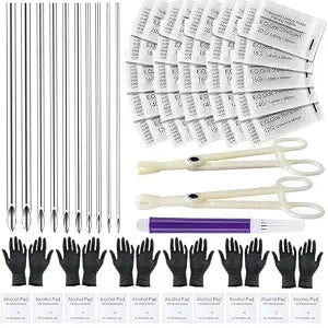 Piercing Kit 44pcs - Usiriy Piercing Needle Kit with 20G 18G 16G 14G 12G