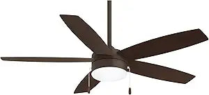 Minka-Aire F673L-ORB Airetor 52 Inch Ceiling Fan with Integrated 16W LED Light in Oil Rubbed Bronze Finish