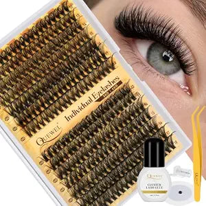 QUEWEL Lash Clusters Kit 30D+40D Eyelash Clusters Mixed 12-18mm