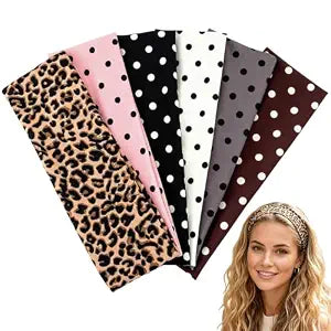 Miskate 6 Pack Polka Dot Headband Cute Cotton Soft Stretchy for Women