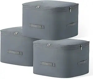 Eachy 3-Pack Comforter Storage Bag Blanket Storage Bags, 136L Compression Storage Bags for Blanket Comforter, Ultra Space Saving Self Compression Organizer