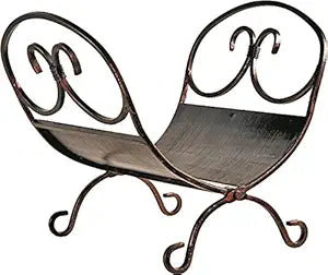 Rocky Mountain Goods Decorative Indoor Log Rack - Heavy duty iron with Antique bronze finish - Perfect size for indoor use - Pre assembled - Decorative log holder design and finish
