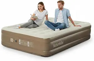 Naturehike Air Mattress Queen with Built in Pump, 15" Raise Blow Up Luxury Mattress, Fast 2Mins Portable Colchone Inflable Mattress, Cordless Air Bed for Home & Camping