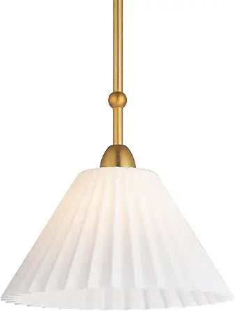 Maxim Lighting Kismet 1-Light Pendant Light | Gold Leaf Steel Finish | Satin White Glass Shade | Transitional Indoor Light Fixture | Ideal for Kitchen Islands & Dining Rooms | Dimmable | 18311SWGL