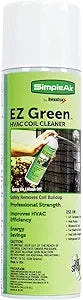EZGA EZ Green Biodegradable HVAC and Air Conditioner Coil Cleaner Foam Aerosol Spray, 360 Degree Nozzle, 19 fl. oz, Clear