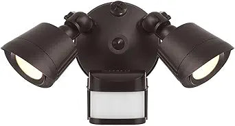 Savoy Lighting Assets 4-FLOOD-MS-A2-3000K-BZ Outdoor Flood Light with Motion Sensor Covers 270, Integrated LED 2-Light 44 Total Watts, 7" H x 8" W, Bronze