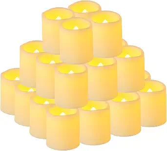 36 Pack 1.5" x 1.8" Flameless Tea Lights Battery Operated, LED Votive Tealights Flickering, Electric Flicker Outdoor Fake Candles Bulk for Wedding Halloween Lantern Christmas Home Decorations
