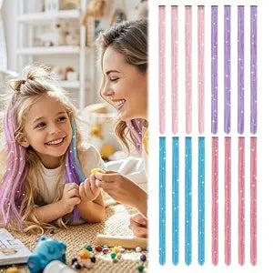 Mermaid Hair Tinsel Kit for Girls, Clip in Color Hair Extensions