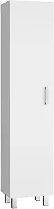 Tuhome Vintro Freestanding Storage Cabinet with Internal Storage Shelves, Tall Single Door, Four Interior Shelves, Metal Handle and Legs