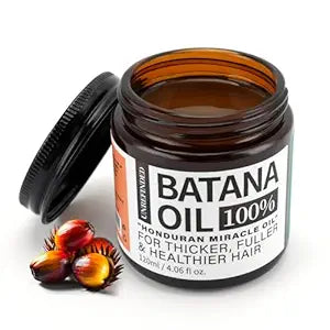 Batana Oil for Hair Growth Dr. Sebi 100% Natural, Unrefined and Organic Batana Oil from Honduras, for Frizz, Split Ends, Texture & Shine, 4.06 Ounce Jar