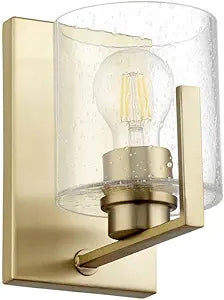 Quorum 5190-1-80 Transitional One Light Wall Mount in Brass Finish,