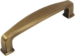 Cosmas 10 Pack 4389BAB Brushed Antique Brass Modern Cabinet Hardware Handle Pull - 3" Inch (76mm) Hole Centers