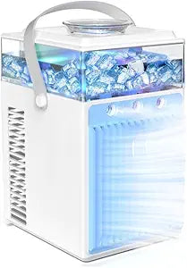Portable Air Conditioners, 5 in 1 Mini AC Air Conditioner Fan with 3 Speeds & 3 Spray & App Control & Timers, Evaporative Air Cooler Quiet Personal Cooling Fan for Bedroom Room Camping